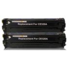 Non-Genuine HP 128A CE320AD Toner Black 2-Pack Inkking