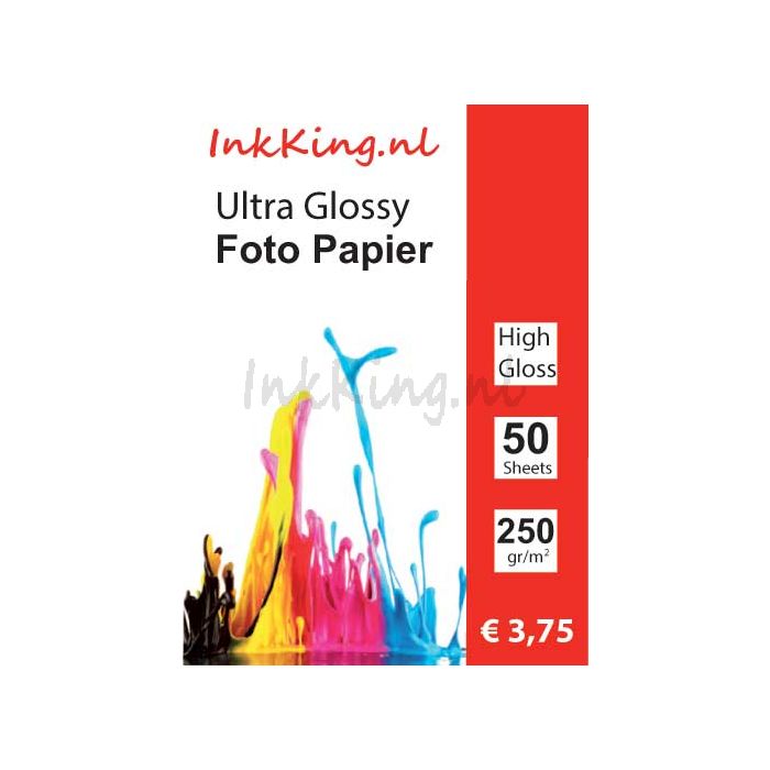 INKKING Fotopapier Hoogglans 13X18 250gr 1-Zijdig 50st.
