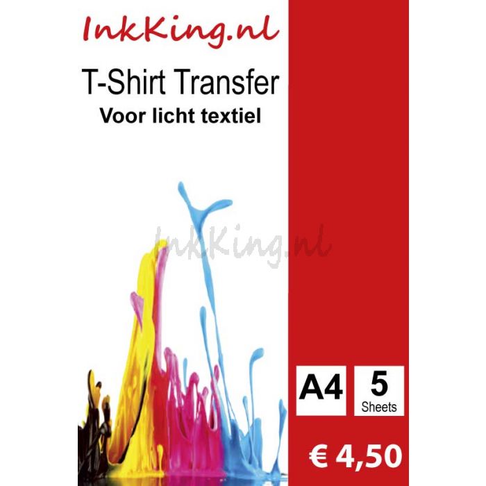 T-shirt transfer voor lichte kleuren inkking