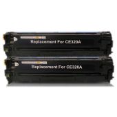 Non-Genuine HP 128A CE320AD Toner Black 2-Pack Inkking